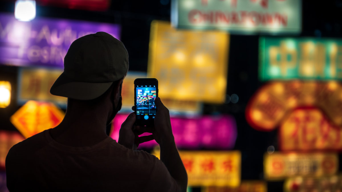 Singapore, Chinatown, Lanterns, Night, Phone, Photography